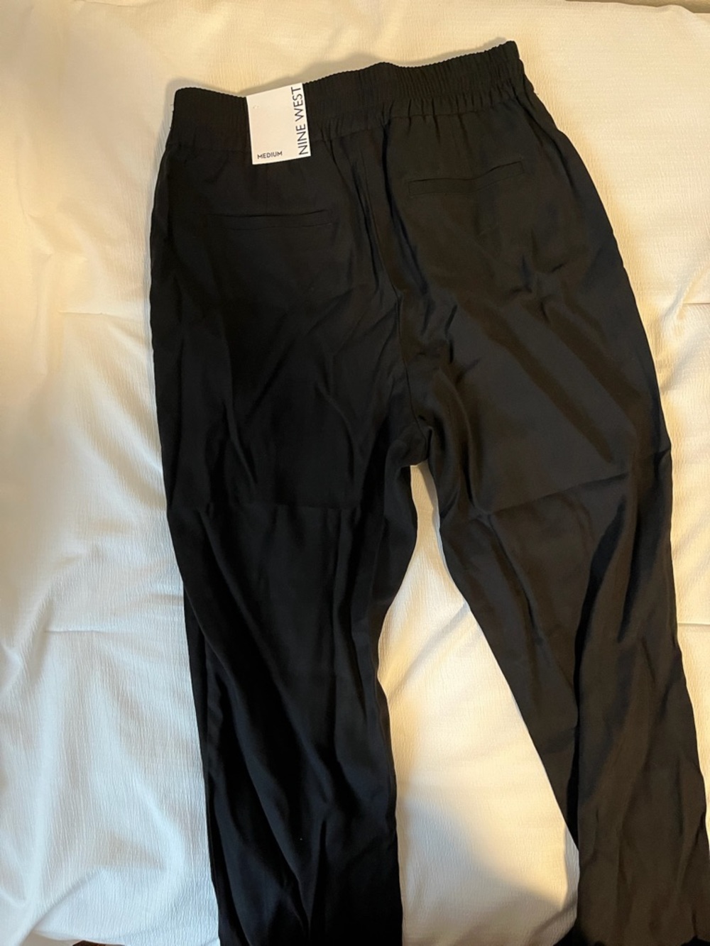 Nine West Black Men's Elastic-Waist Dress Pants